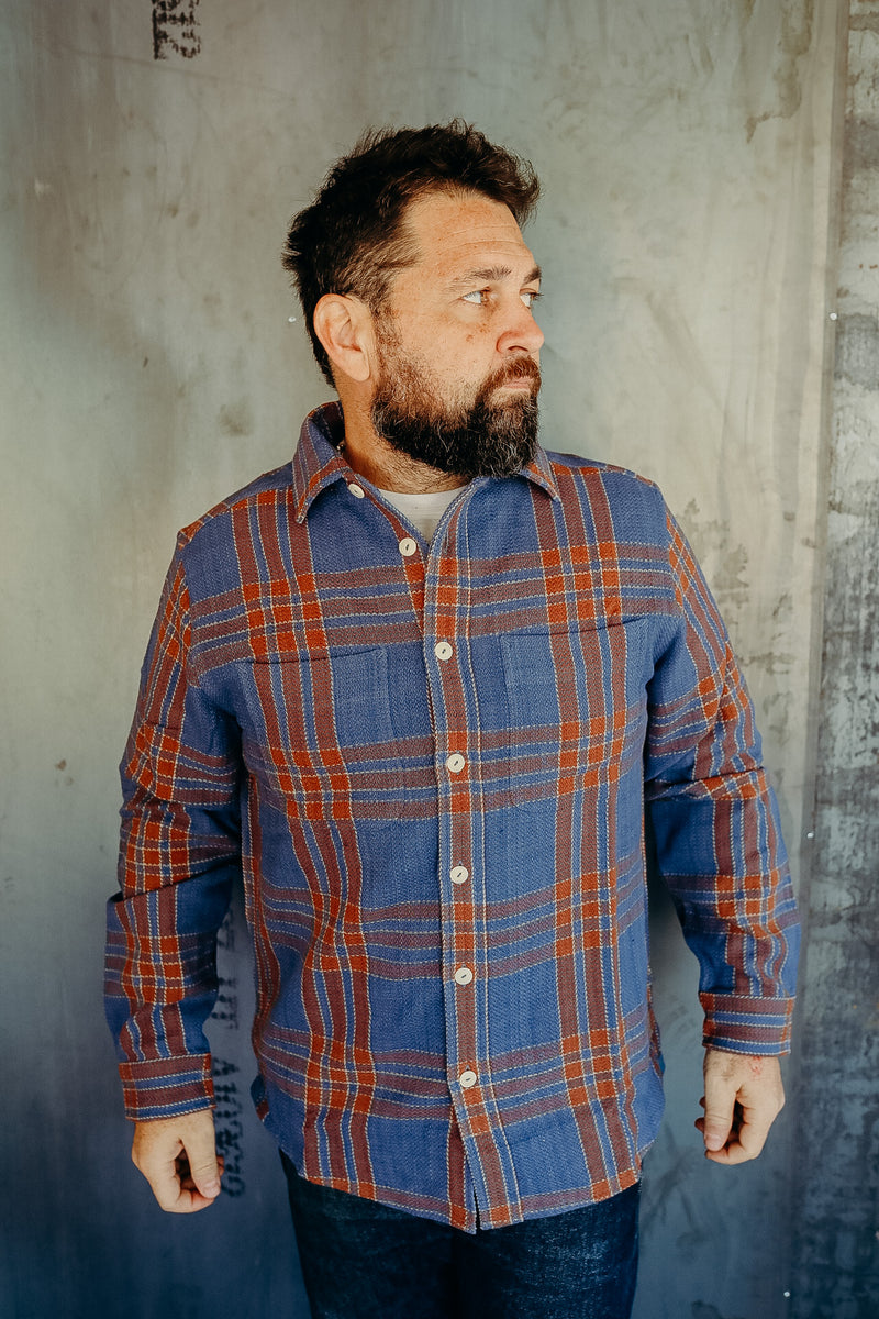 Ames Workshirt- indigo catechu big plaid