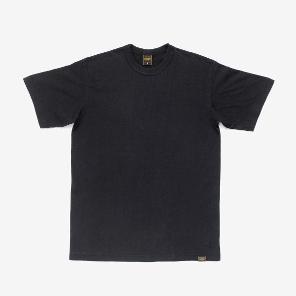 Loopwheeler Crew Neck Short Sleeve T-Shirt - Black T-Shirts