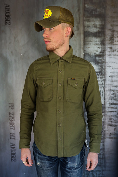 7oz Back Satin Military CPO Shirt - Green