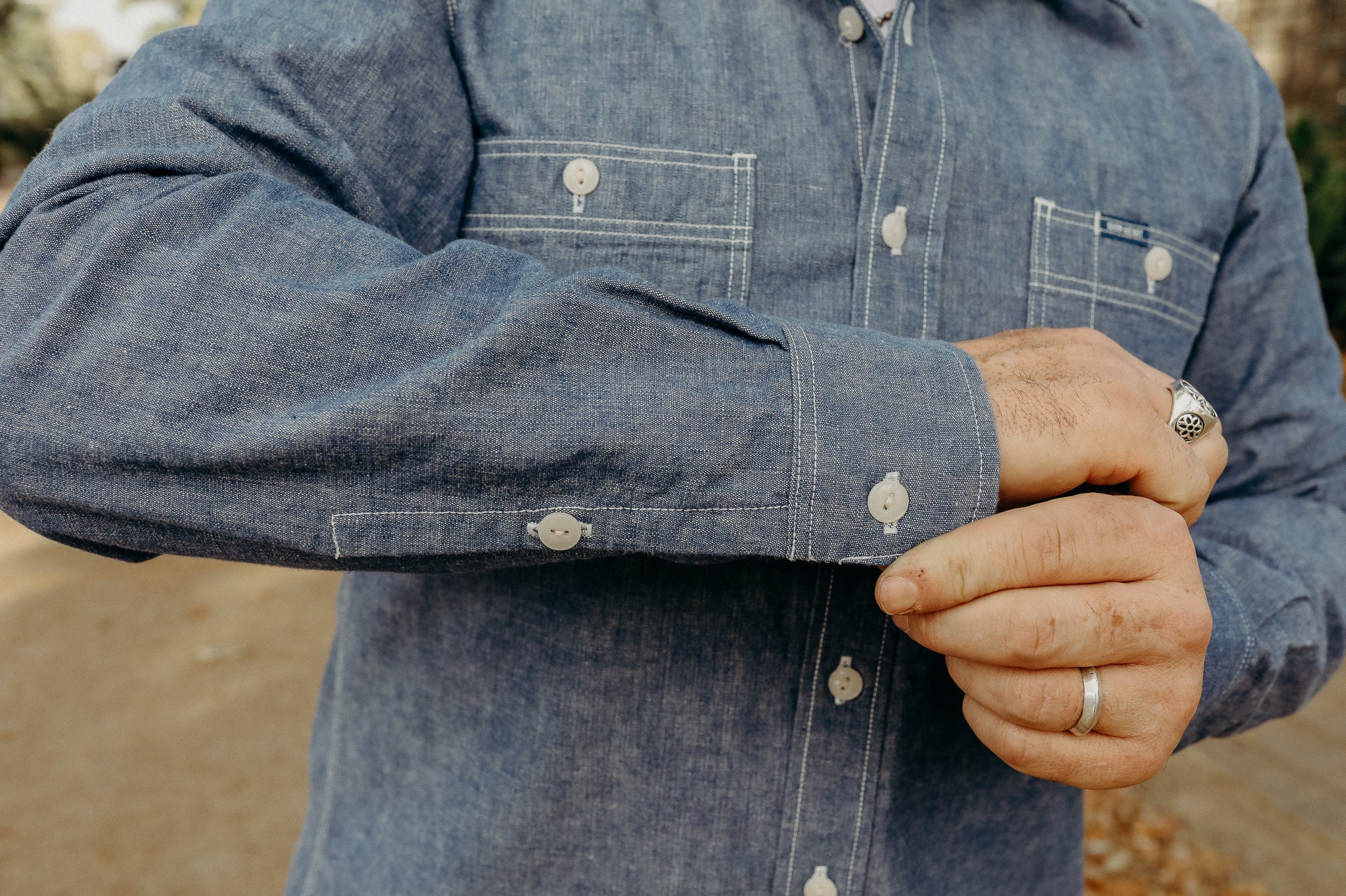 10oz Selvedge Chambray Work Shirt - Blue