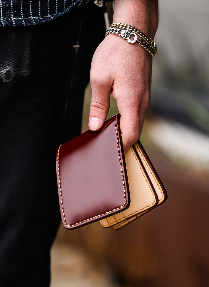 Slimline Small Shell Cordovan Wallet - Oxblood – Iron Shop