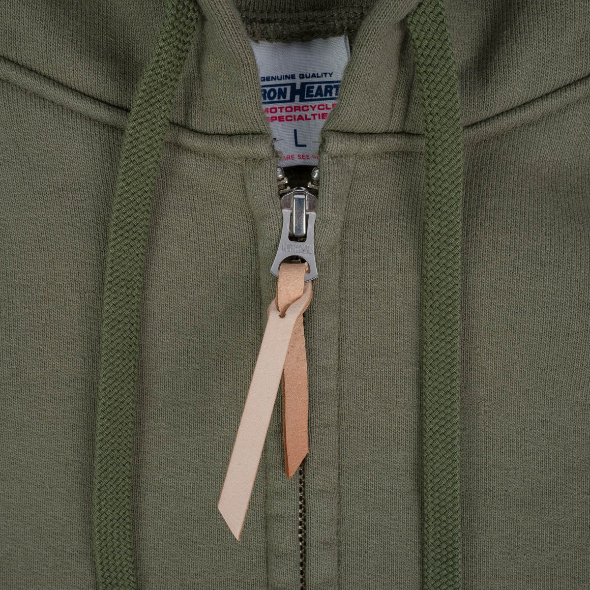 14oz Ultra Heavyweight Loopwheel Cotton Zippered Hoodie - Olive