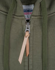 14oz Ultra Heavyweight Loopwheel Cotton Zippered Hoodie - Olive