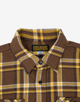 Ultra Heavy Flannel Crazy Check Work Shirt - Brown IHSH-378-BRN