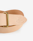 OGL Single Prong Brass Roller Buckle Leather Belt - Natural OGL-BELT-ROLL-NAT