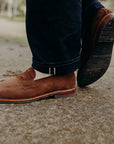 6224L Unlined Penny Loafer-Dark Brown Suede with Rubber Sole