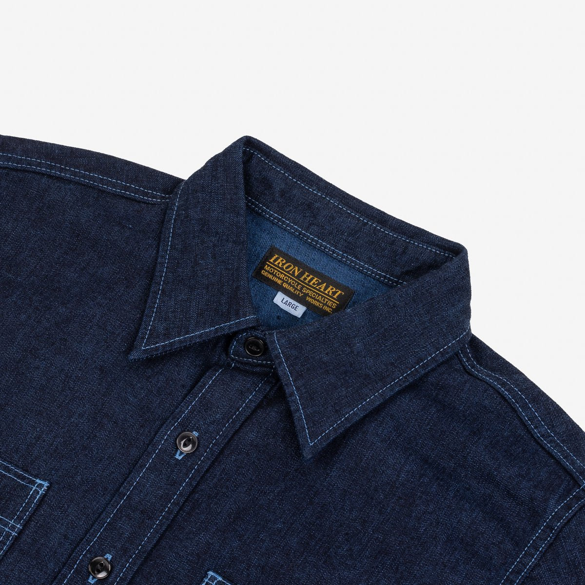 10oz Selvedge Denim Work Shirt - Indigo Overdyed Blue