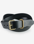 OGL Single Prong Brass Roller Buckle Leather Belt - Full Dyed Black OGL-BELT-FULL-ROLL-BLK