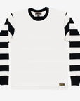 11oz Cotton Knit Long-Sleeved Sweater - White Body with Stripes IHTB-12-WHT