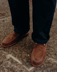 6224L Unlined Penny Loafer-Dark Brown Suede with Rubber Sole