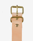 OGL Single Prong Brass Roller Buckle Leather Belt - Natural OGL-BELT-ROLL-NAT