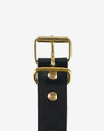 OGL Single Prong Brass Roller Buckle Leather Belt - Full Dyed Black OGL-BELT-FULL-ROLL-BLK