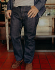 21/23oz Ultra Heavy Raw Selvedge Denim Medium/High Rise Tapered Cut Jeans - Indigo IH-888S-UHR