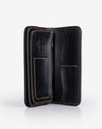 Long Shell Cordovan Wallet - Black IHG-03-BLK