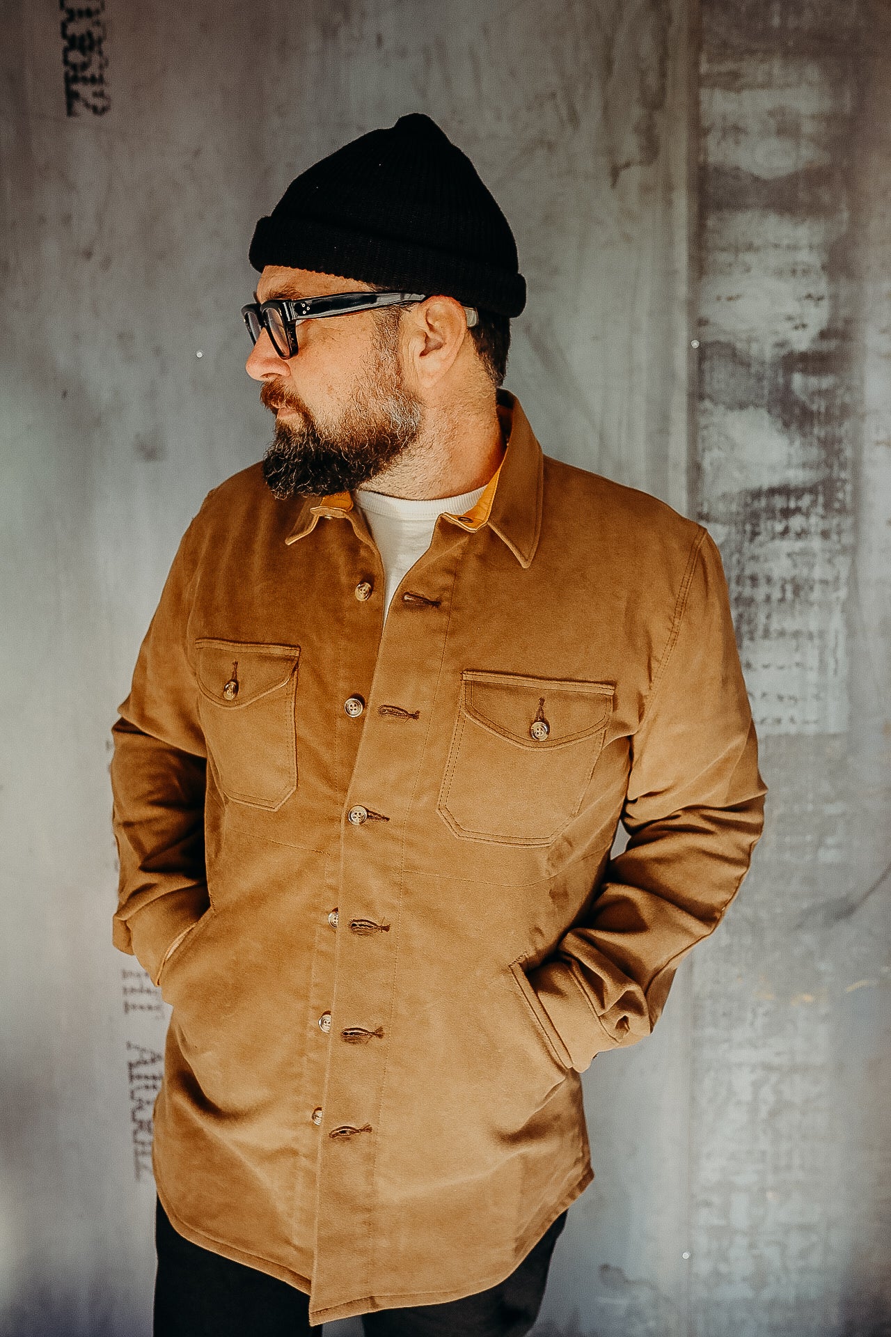 Crissman Overshirt Dark Tan Moleskin Iron Shop Provisions