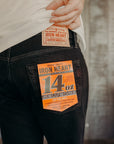 888 14oz Selvedge Denim Medium/High Rise Tapered - Indigo Overdyed Black IH-888S-142OD