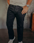 16oz Slubby Selvedge Denim Straight Cut Jeans - Indigo Overdyed Black IH-634S-SLBod