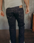 16oz Slubby Selvedge Denim Straight Cut Jeans - Indigo Overdyed Black IH-634S-SLBod