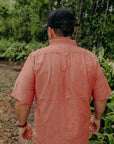 4oz Selvedge Short Sleeved Summer Shirt - Red IHSH-388-RED