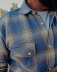 Crosscut Flannel- Powder Blue Plaid