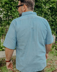 4oz Selvedge Short Sleeved Summer Shirt - Blue IHSH-388-BLU