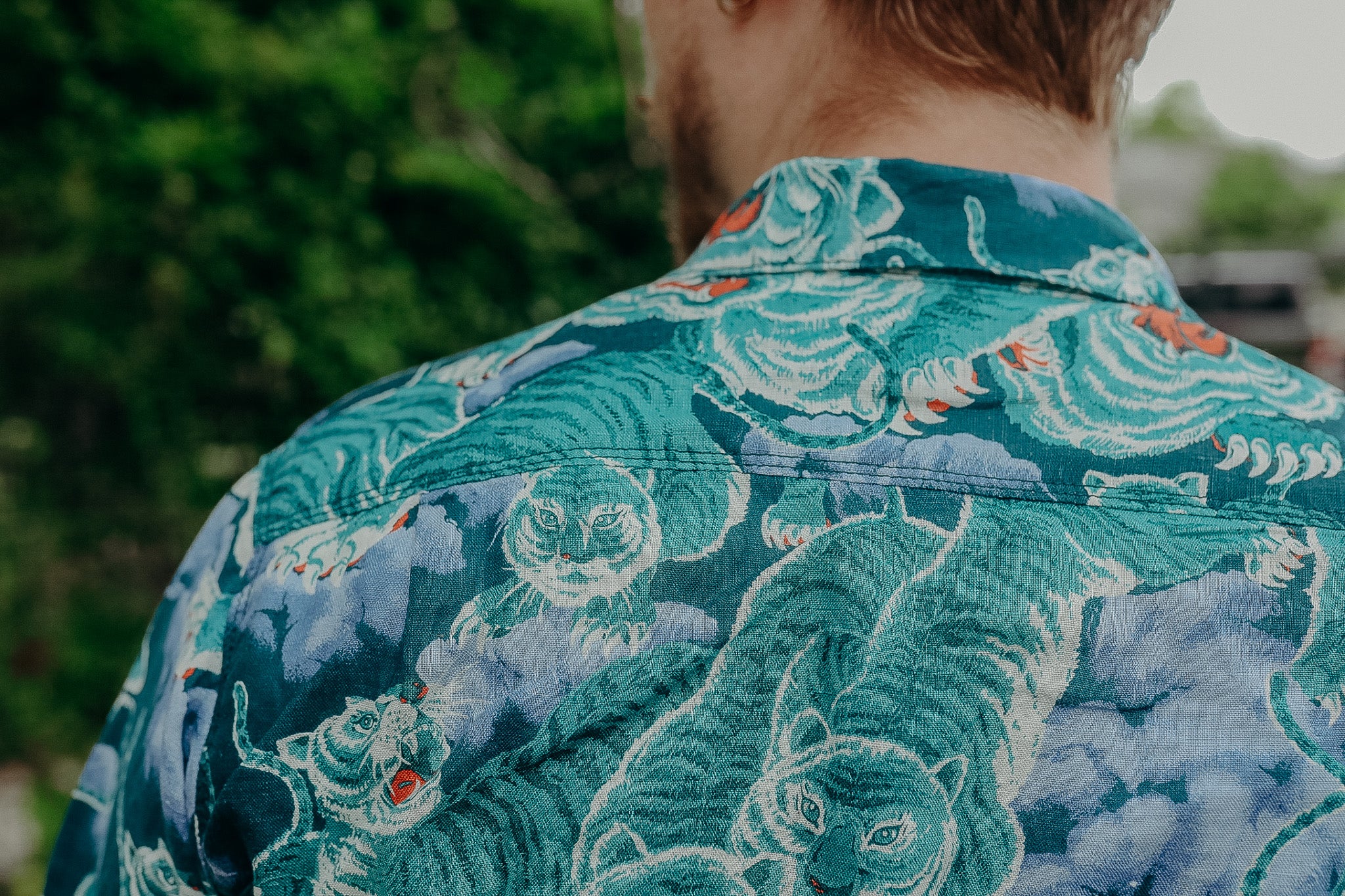 Turquoise Tiger Hawaiian Shirt