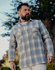 Crosscut Flannel- Powder Blue Plaid