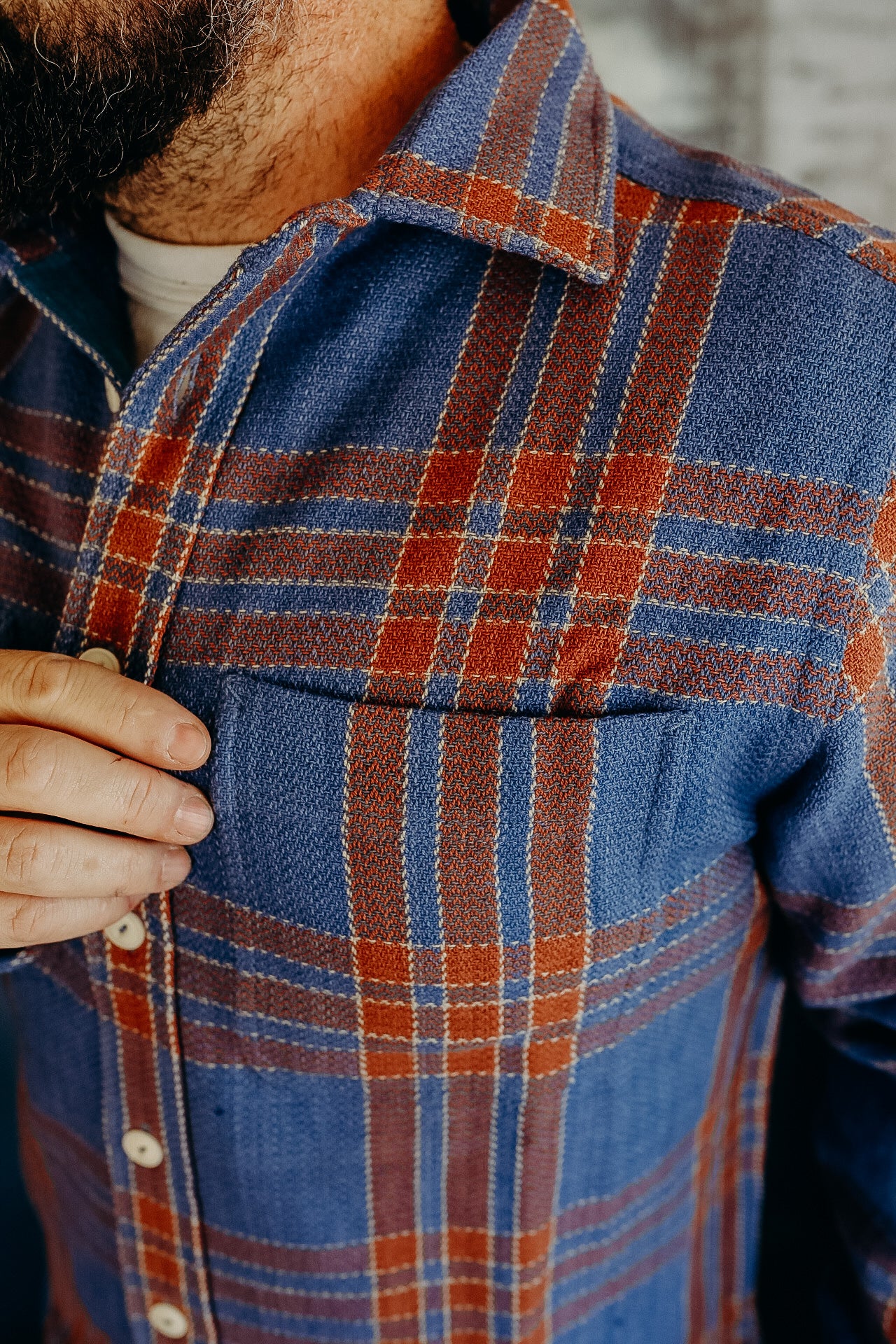 Ames Workshirt- indigo catechu big plaid