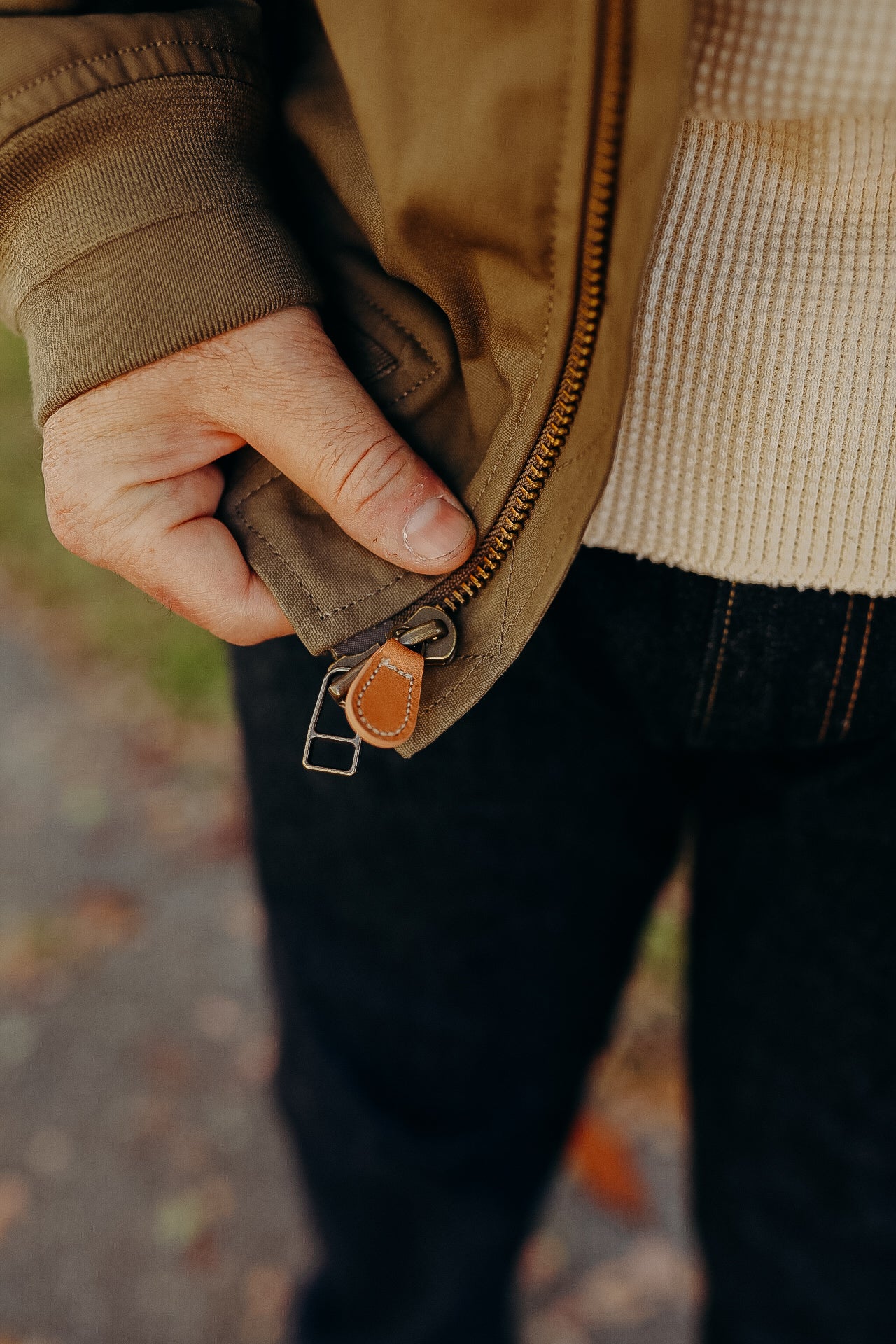 The Bomber Jacket- Olive Dry Wax