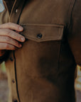 The Maritime Shirt Jacket- Fatigue Olive Moleskin Twill