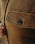 The Maritime Shirt Jacket- Fatigue Olive Moleskin Twill