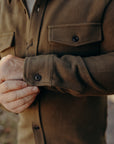 The Maritime Shirt Jacket- Fatigue Olive Moleskin Twill