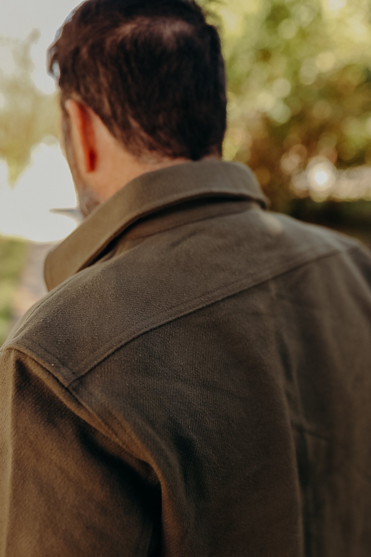 The Maritime Shirt Jacket- Fatigue Olive Moleskin Twill