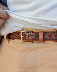 Tooled Leather Belt