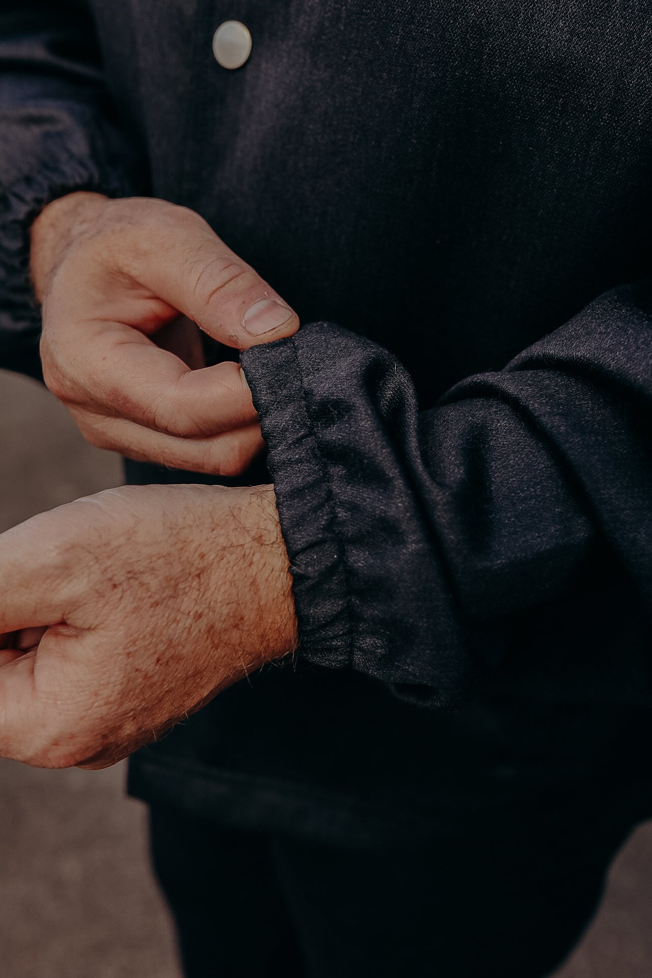 Coaches Jacket- Charcoal Wool