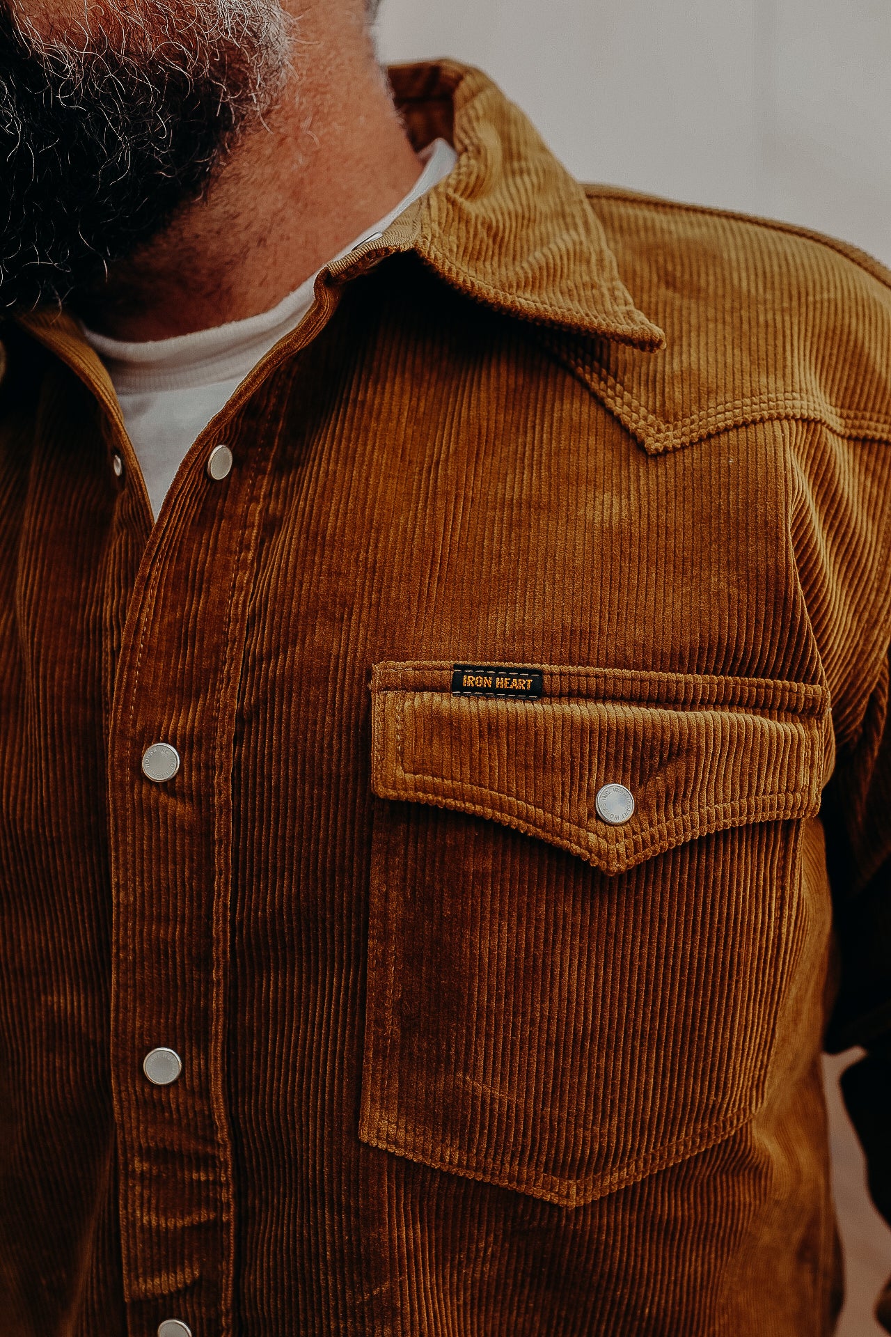 11oz Corduroy Western Shirt - Camel IHSH-398-CAM