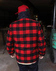 Wool Buffalo Check Hunting Jacket - Red IHW-19-RED