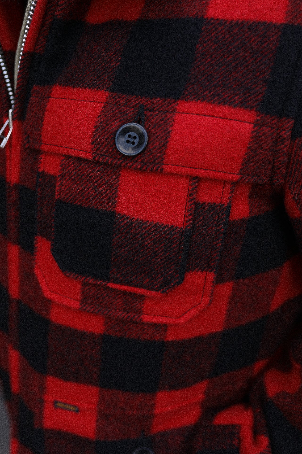 Wool Buffalo Check Hunting Jacket - Red IHW-19-RED