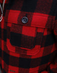 Wool Buffalo Check Hunting Jacket - Red IHW-19-RED