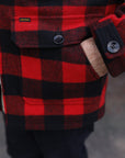 Wool Buffalo Check Hunting Jacket - Red IHW-19-RED