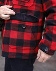 Wool Buffalo Check Hunting Jacket - Red IHW-19-RED