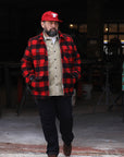 Wool Buffalo Check Hunting Jacket - Red IHW-19-RED