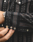Native American Dobby Stripe Western- Black (SC29463)