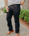 16oz Slubby Selvedge Denim Slim Tapered Cut Jeans - Indigo Overdyed Black IH-777S-SLBod