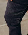 16oz Slubby Selvedge Denim Slim Tapered Cut Jeans - Indigo Overdyed Black IH-777S-SLBod