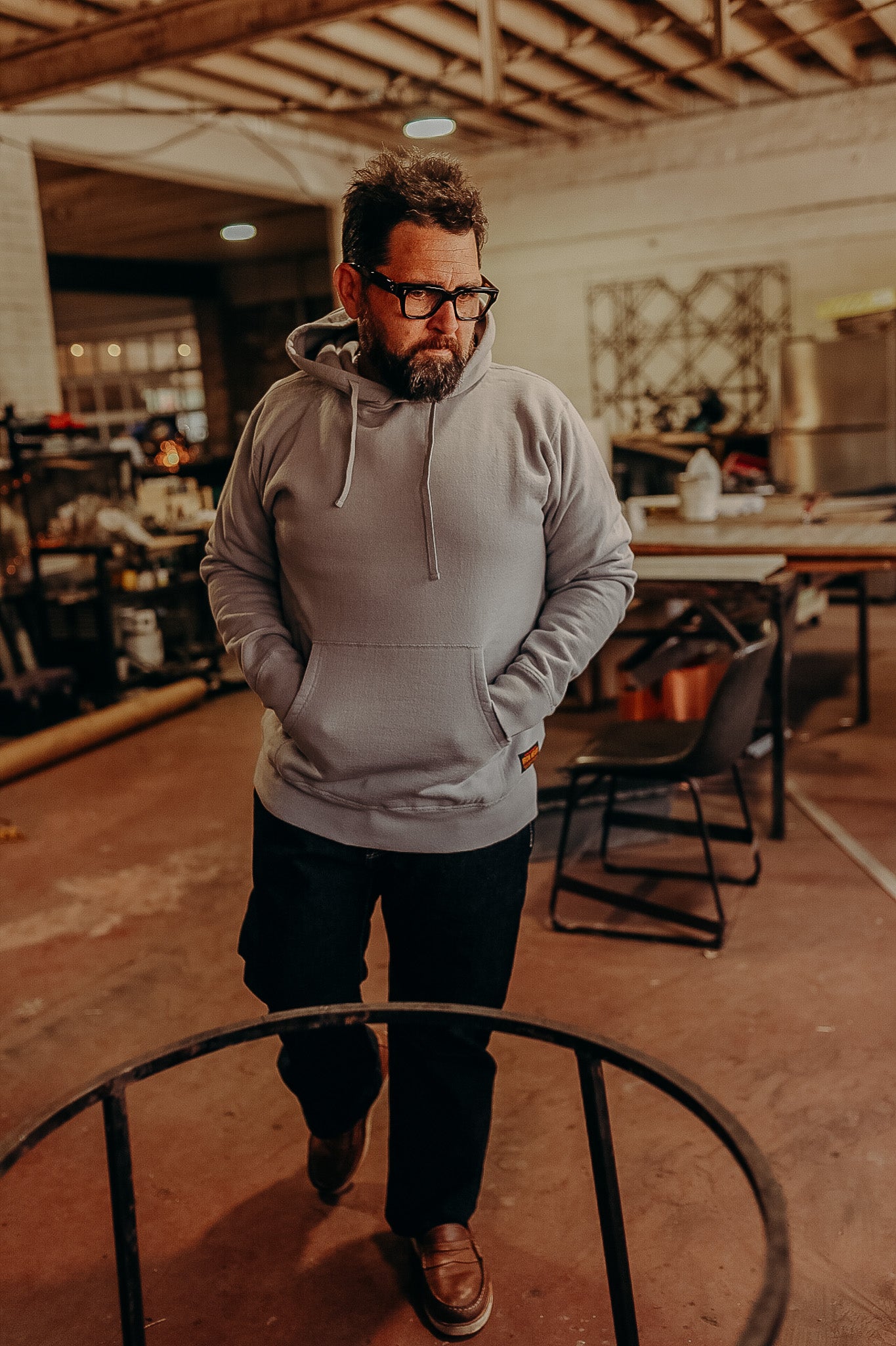 14oz Ultra Heavyweight Loopwheel Cotton Hoodie - GREY