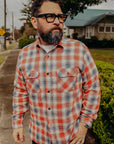 Fiction Romance Work Shirt- Red Twill Check (SC29365)