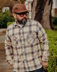 Fiction Romance Work Shirt- Beige Twill Check (SC29365)