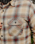 Fiction Romance Work Shirt- Beige Twill Check (SC29365)