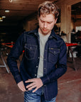 14oz Selvedge Denim Western Shirt - Indigo/Black IHSH-295-IB